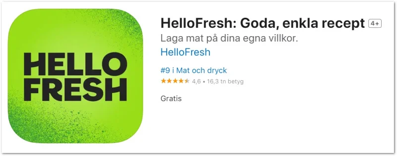 Appar for hello fresh